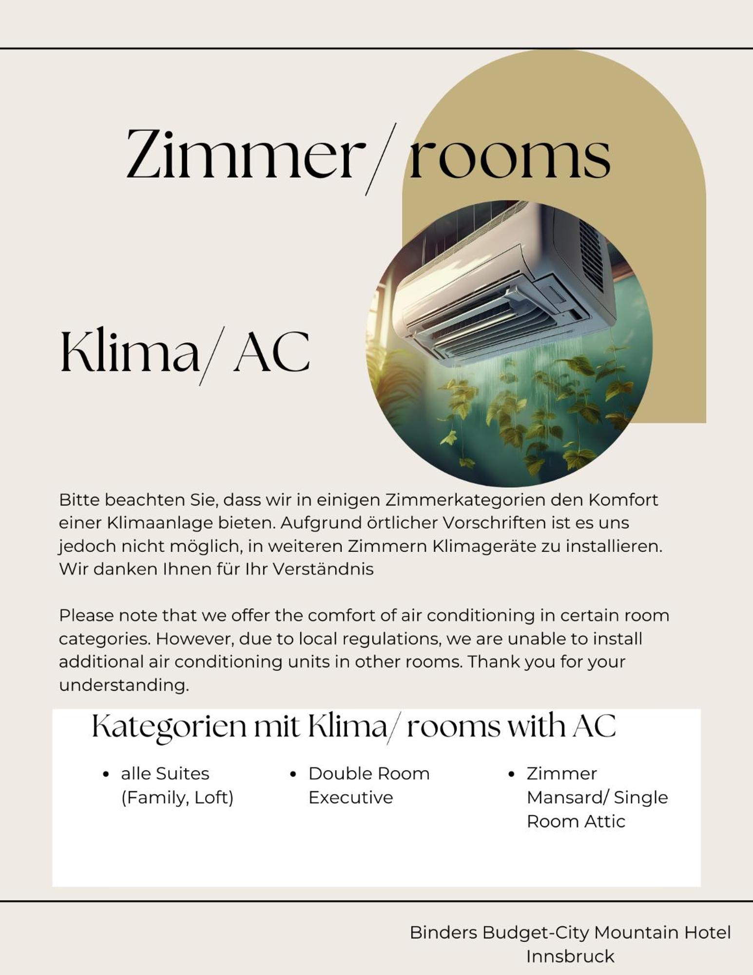 Binders Budget City-Mountain Hotel Innsbruck Eksteriør bilde